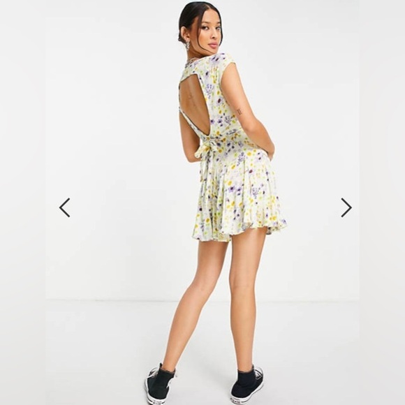 Free People It Takes Two Open-Back Mini Dress In Ivory Combo - Picture 2 of 9